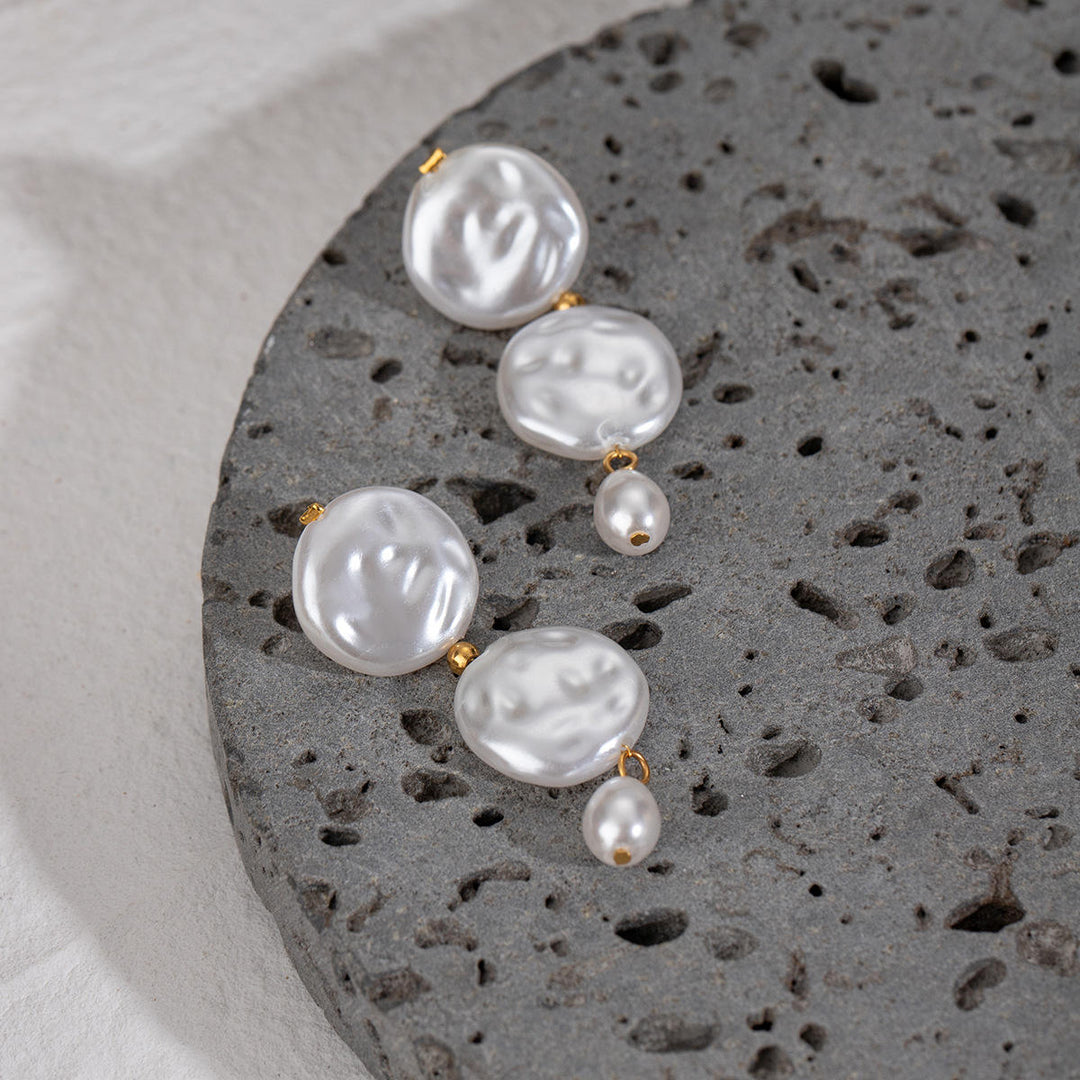 Geometric Freshwater Pearl Earrings