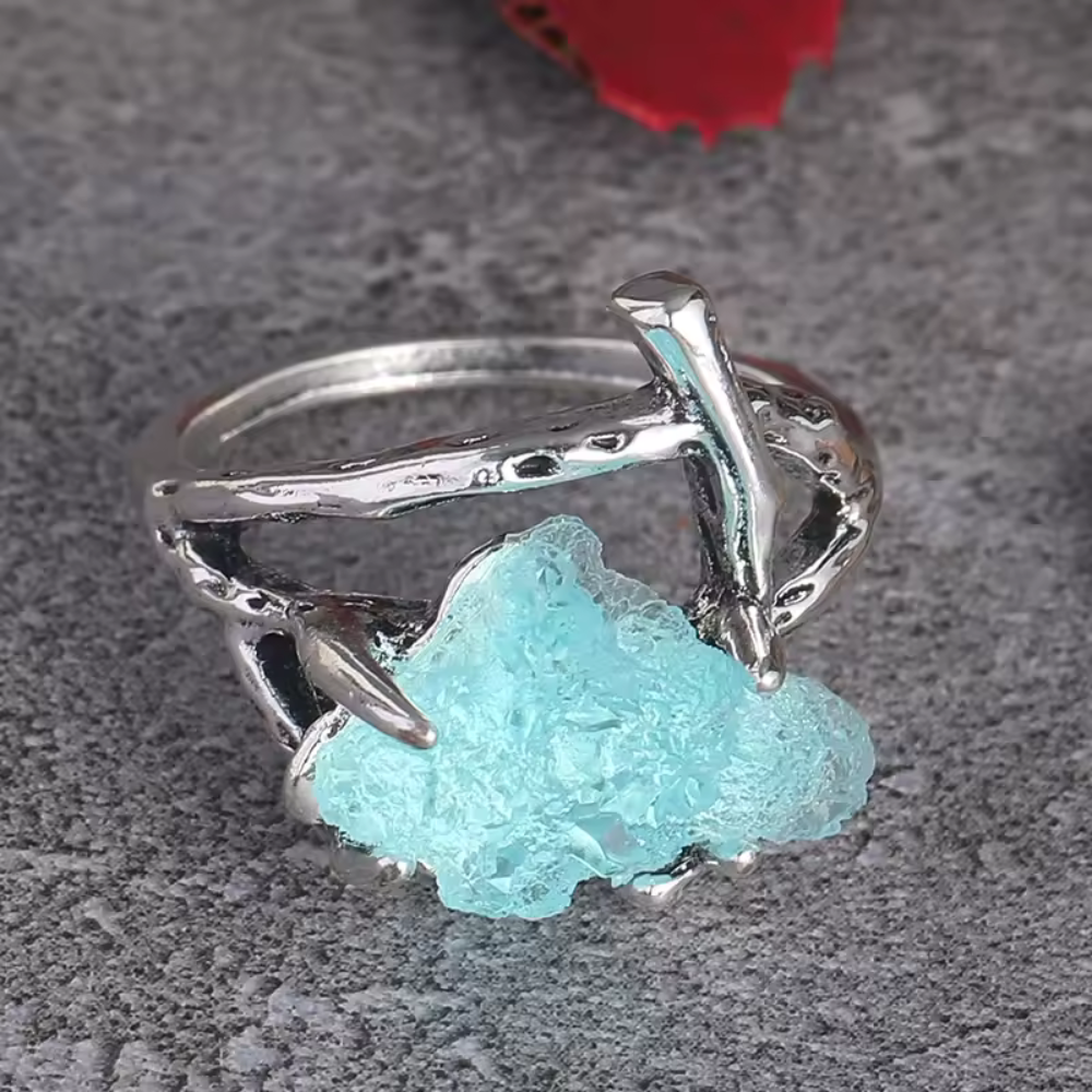 Natural Ice Blue Gemstone Ring