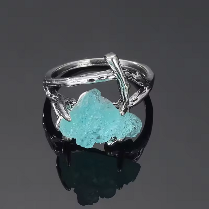 Natural Ice Blue Gemstone Ring