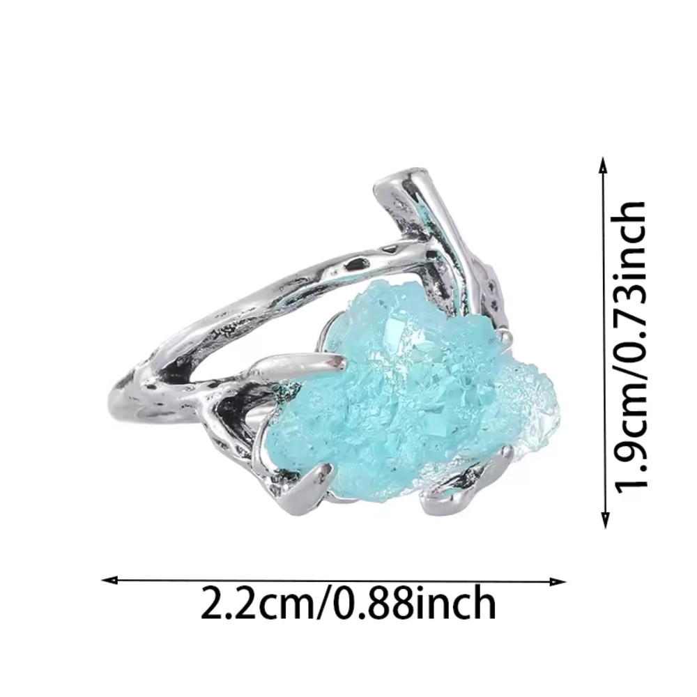 Natural Ice Blue Gemstone Ring