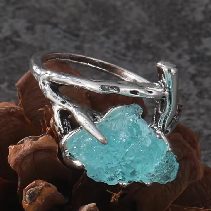 Natural Ice Blue Gemstone Ring