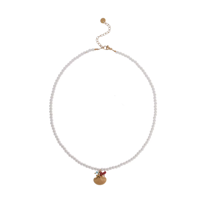 Pearl & Natural Stone Pendant Necklace