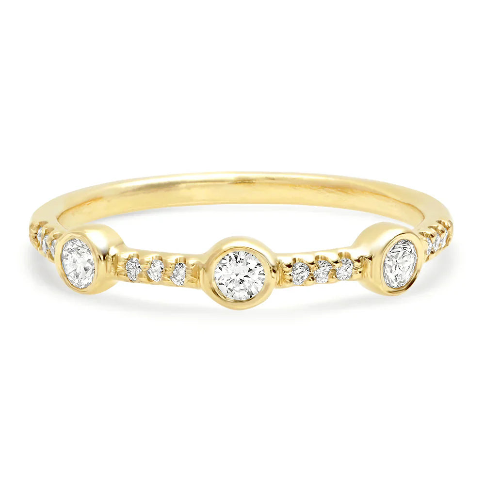 Vintage Gold and Zirconium Ring Set