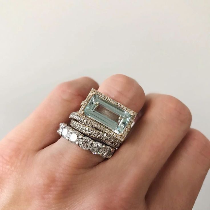 Turquoise Glass Vintage Silver Ring Set