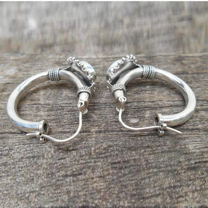 Turquoise Retro Silver Earrings