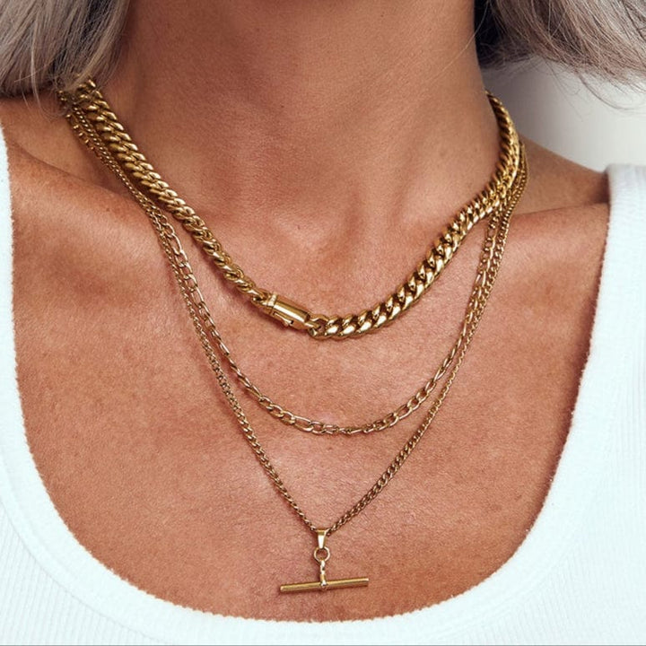 Marcella Double Stack Gold Necklace