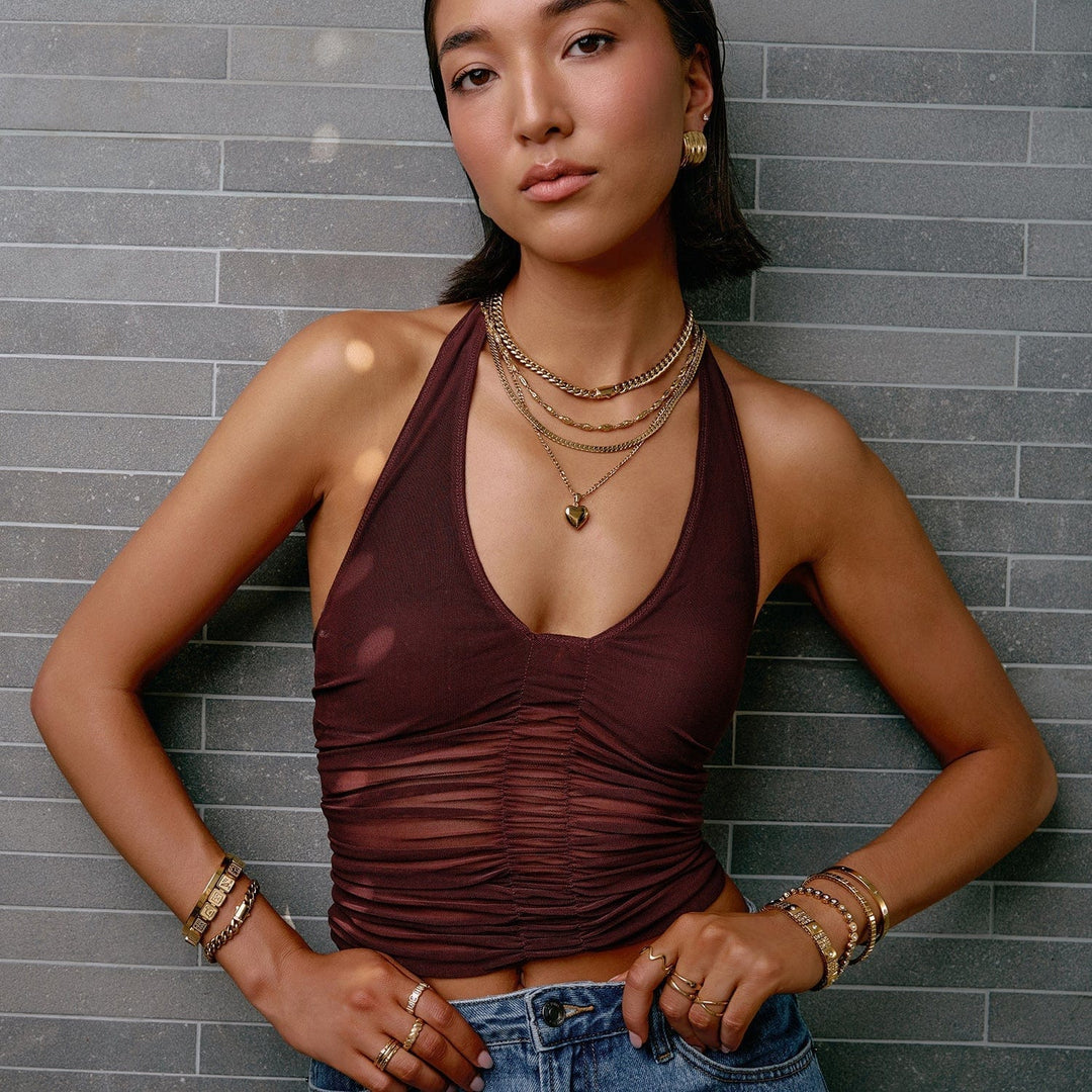 Rose Heart Necklace - Gold
