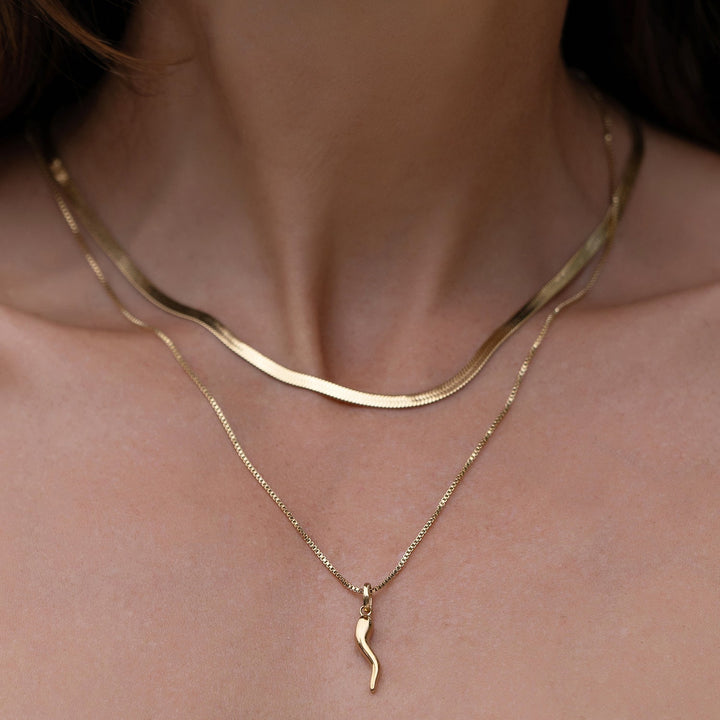 Cornicello Gold Charm Necklace - Large
