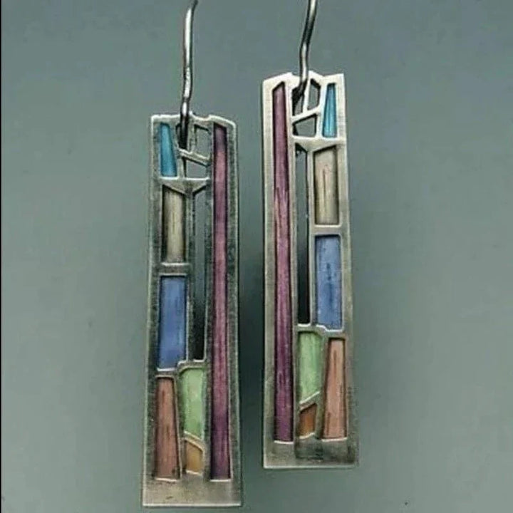 Retro Earrings in Vibrant Hues
