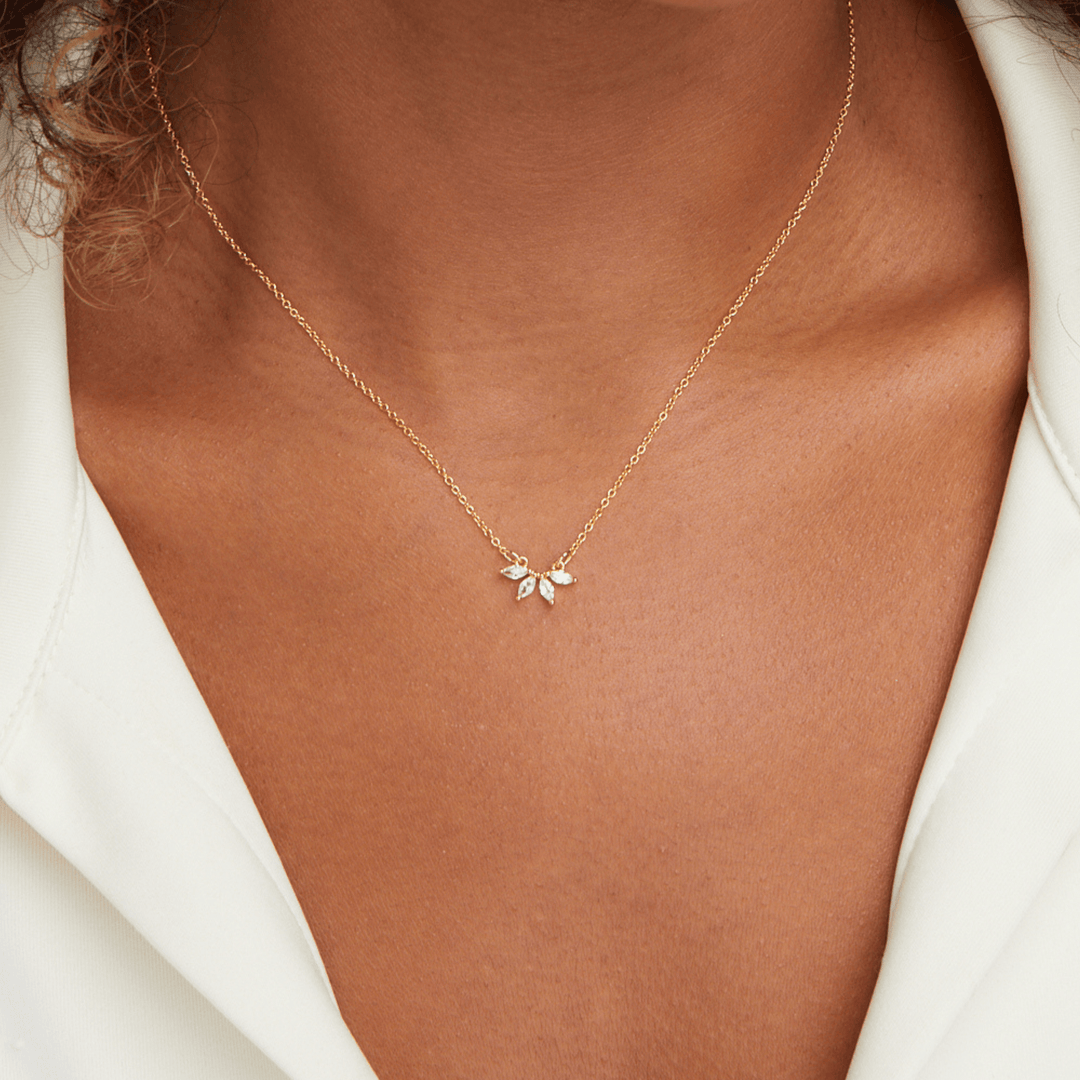 Omelia Crystal Leaf Necklace