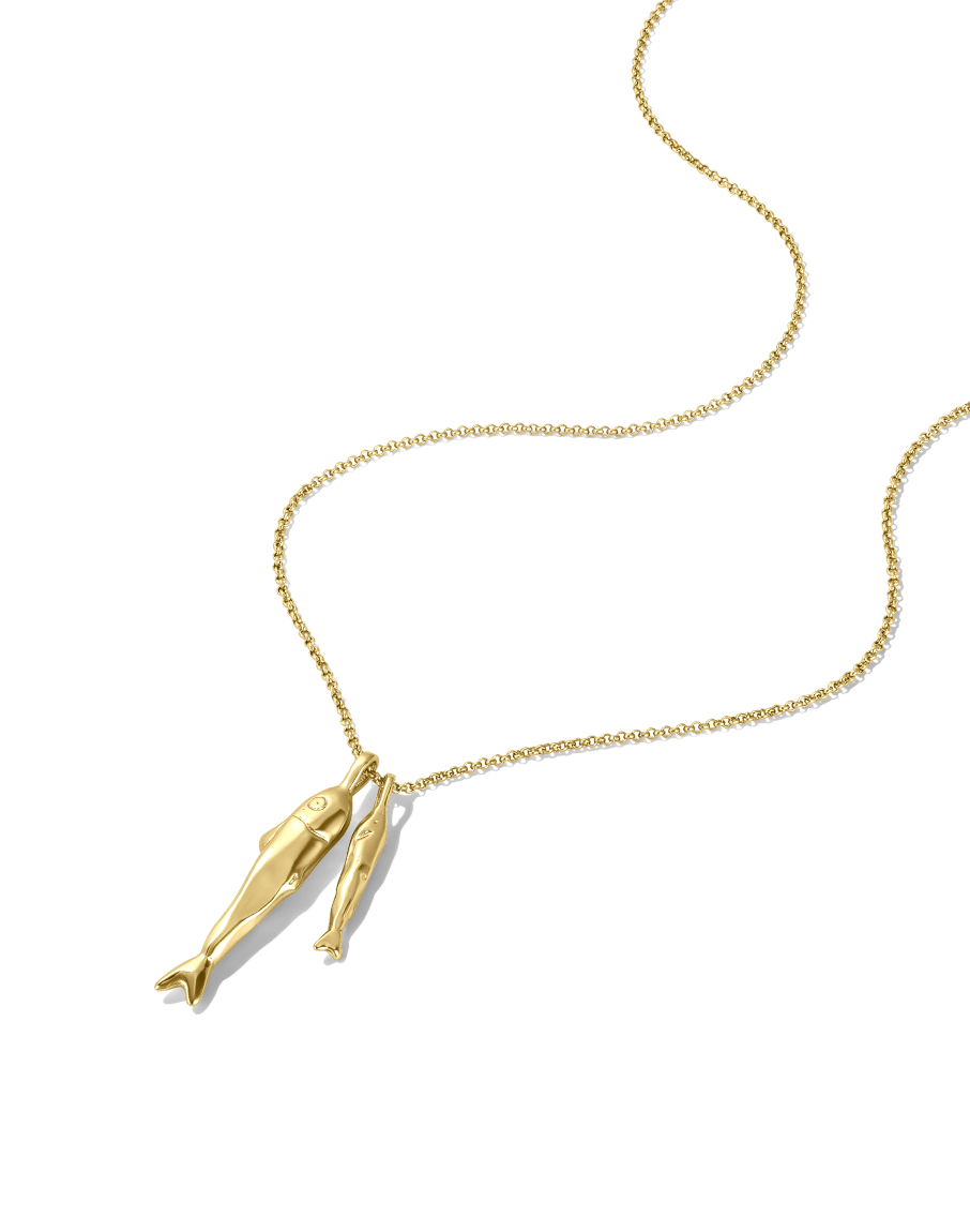 Long Fish Friends Necklace