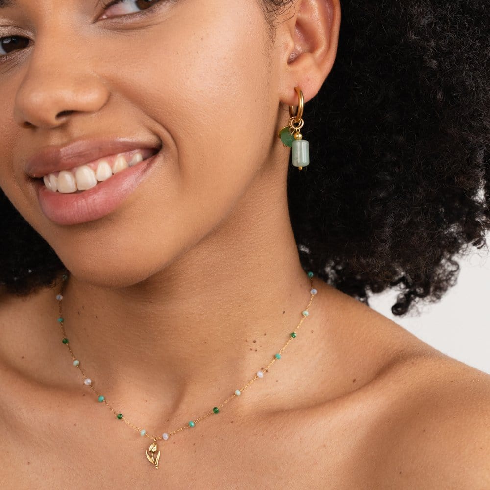 Golden Tulip Bead Necklace