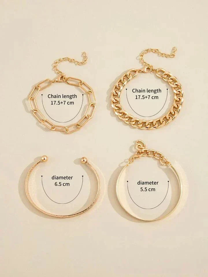 Stylish Gold Bracelet Set